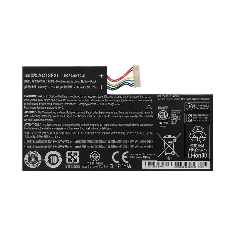 (image for) AC13F8L AC13F3L Battery Replacement For Acer Iconia Tab A1-A810 W4-820P KT0020G002