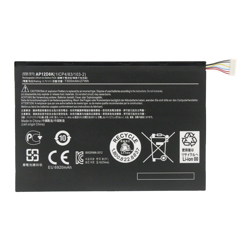 (image for) AP12D8K Battery Replacement For Acer Iconia Tab A3-A10 W510 W510P W501 W501P P3-171