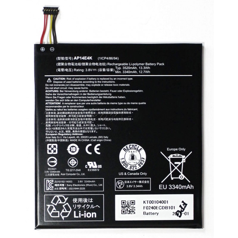 (image for) AP14E4K Battery Replacement For Acer Iconia One 7 B1-750 KT00104001