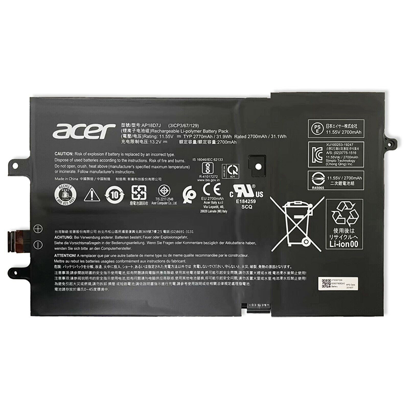 (image for) AP18D7J Battery Replacement For Acer Swift SF714-52T SF714-52T-71JW SF714-52T-74AT