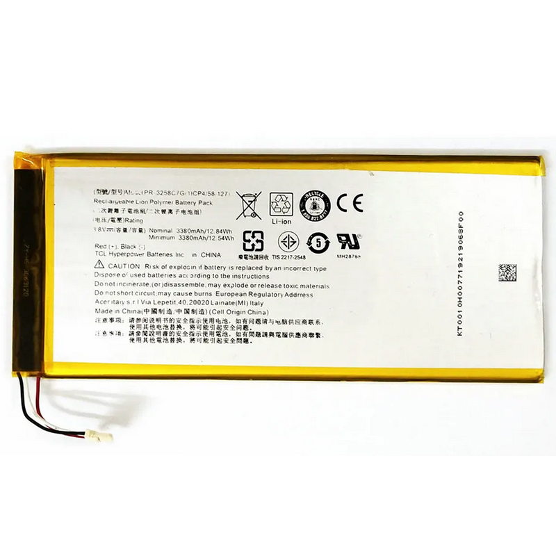 (image for) PR-3258C7G Battery Replacement For Acer A1-734 Tablet 1ICP4/58/127 3.8V 3380mAh 12.84Wh