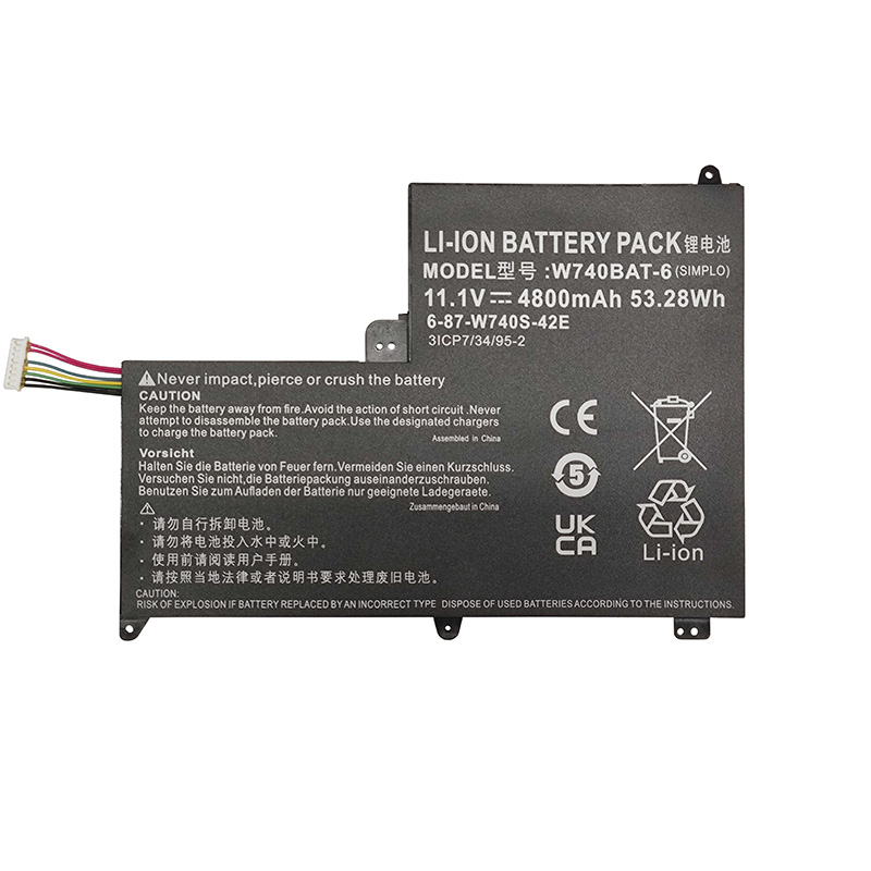 (image for) W740BAT-6 Battery 6-87-W740S-42E For Clevo S413 W740SU Sager NP2740 Terrans Force X411