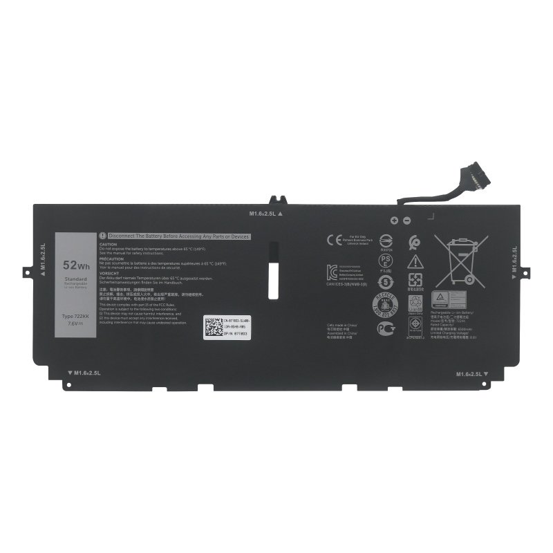 (image for) 722KK Battery Replacement For Dell XPS 13 9300 XPS 13 9380 XPS 13 9310 P117G 2XXFW FP86V