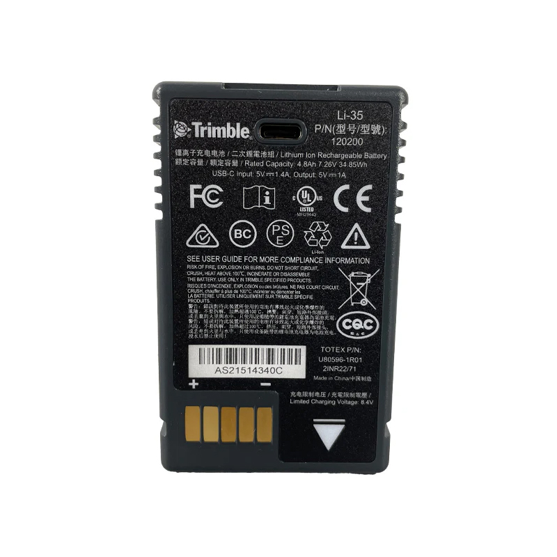 (image for) 120200 Trimble TSC5 Battery Replacement Li-35 U80596-1R01 7.26V 4.8Ah 34.85Wh