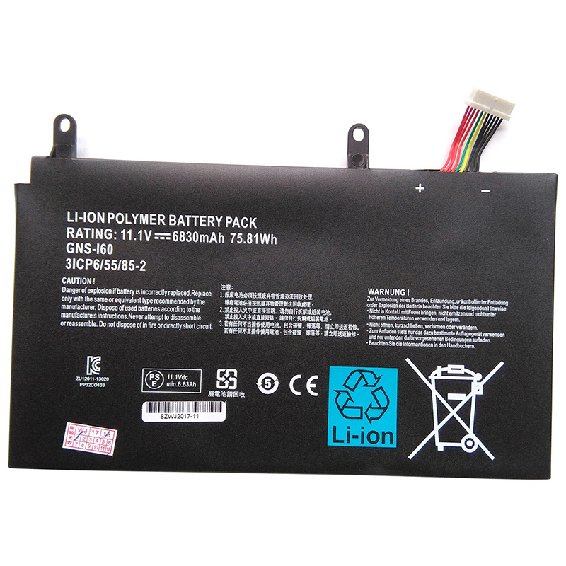 (image for) GNS-I60 Battery 961TA010FA Replacement For Gigabyte P35G P35K P35N P35W P35X P37K P37W P37X P57W P57X