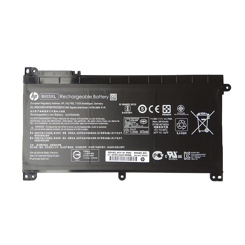 (image for) HP ON03XL BI03XL Battery Replacement HSTNN-LB7P 844203-855 HSTNN-UB6W 915486-855