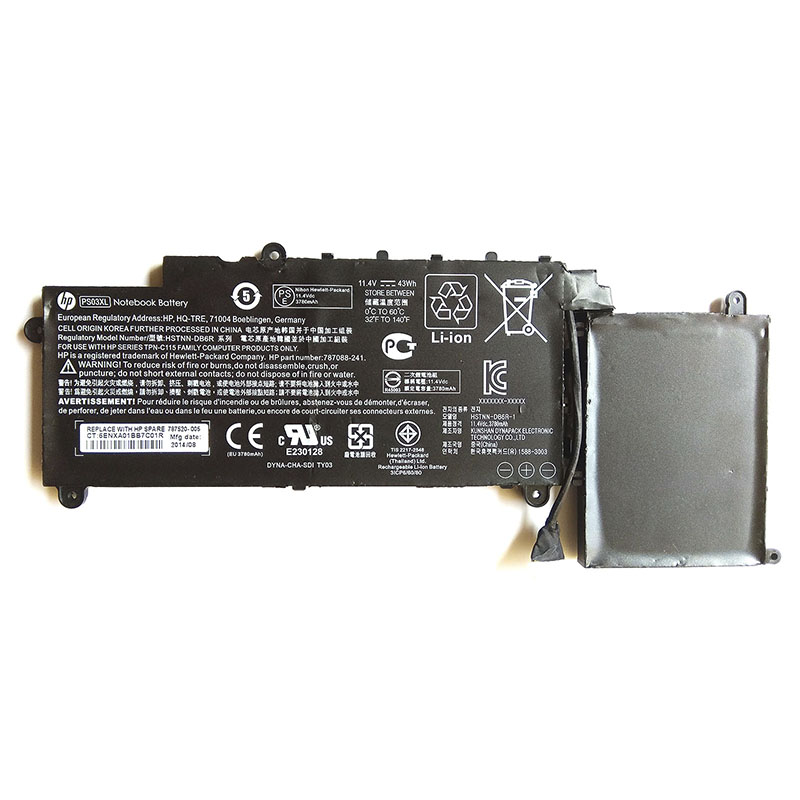 (image for) Replacement HP PL03 Battery 778956-005 HSTNN-DB6O 778813-221 TPN-C115 778813-231 PL03043