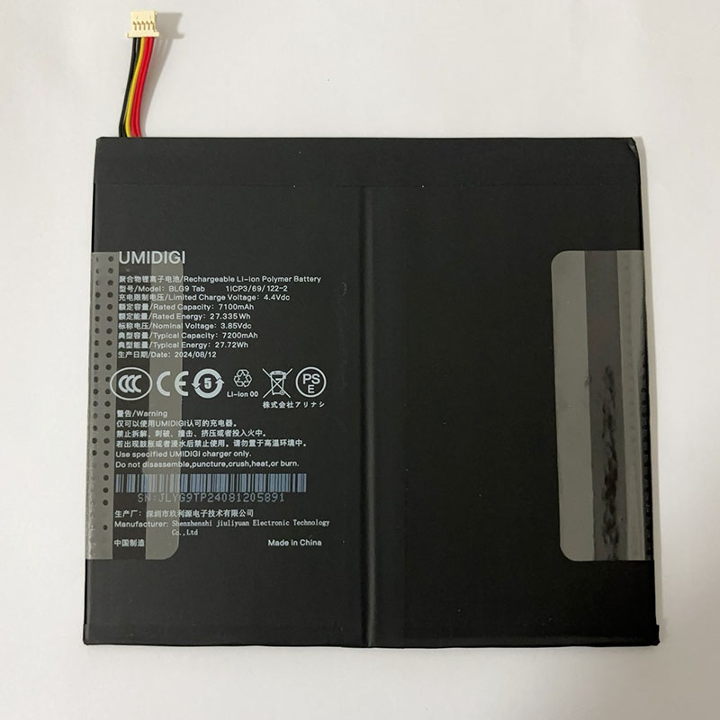 (image for) BLG9 Tab Battery Replacement For UMIDIGI G9 Tab Pro 3.85V 7200mAh 27.72Wh