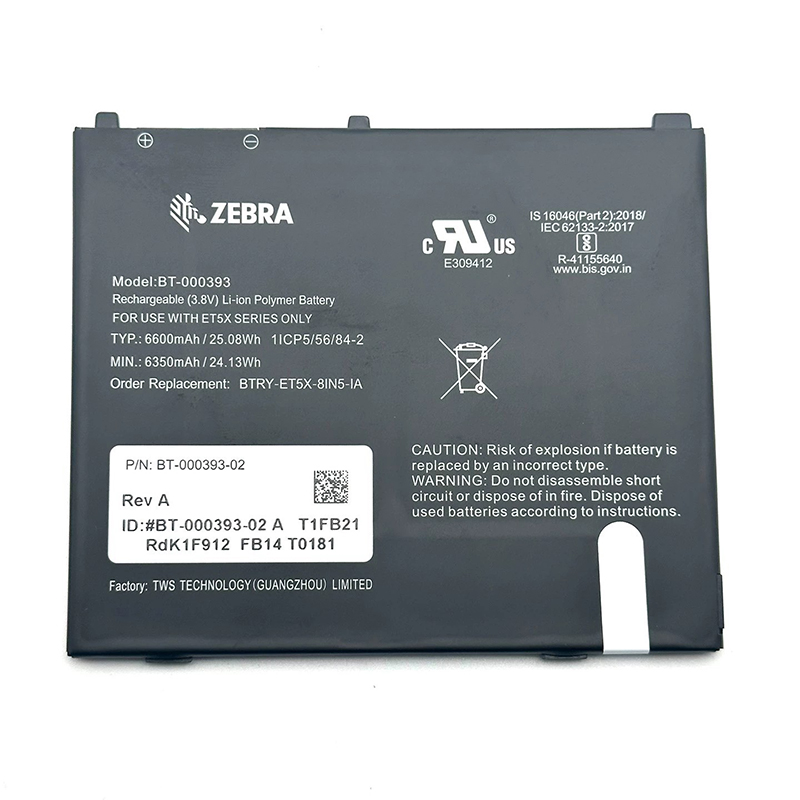 (image for) BT-000393 Battery Replacement For Zebra ET50 ET51 ET56 ET55 ET5X