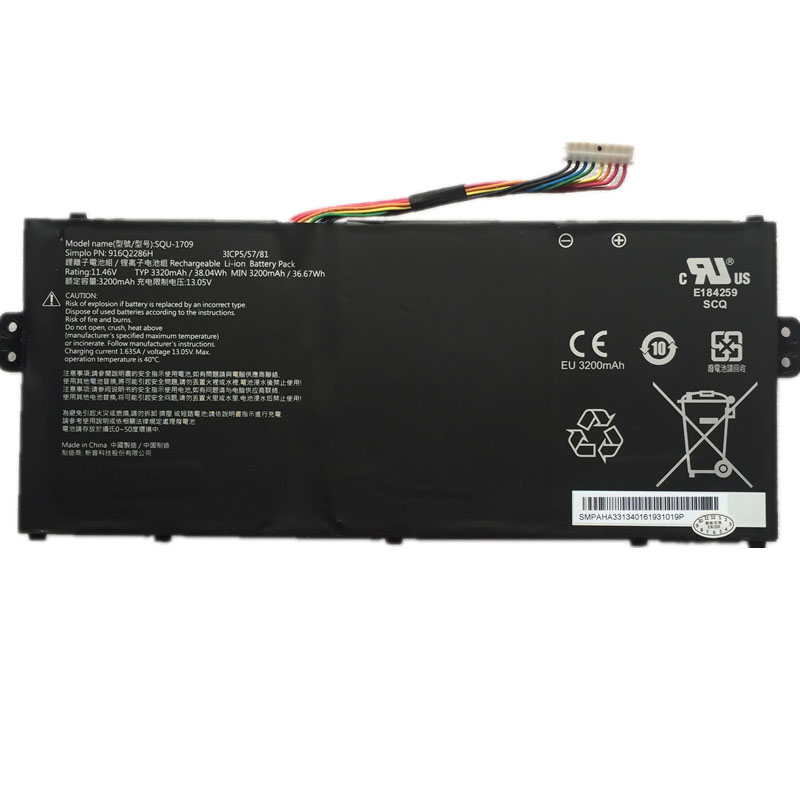 (image for) SQU-1709 Battery 916Q2286H 3ICP5/57/81 11.46V 38.04Wh 3320mAh